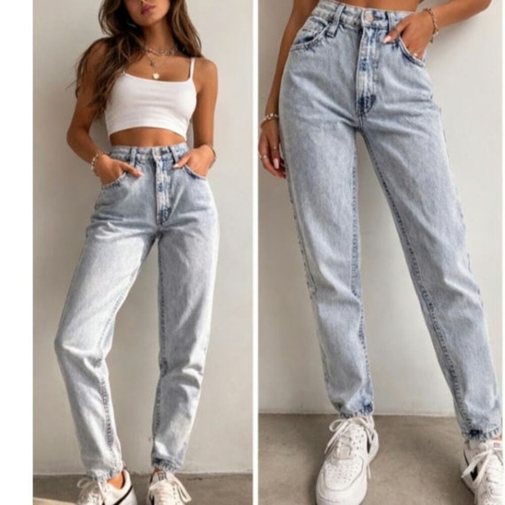 Vintage No Excuses Stone Washed Jeans Juniors Size 7 High-Rise 80's/Y2K Fashion